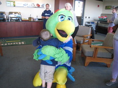 Clippers Mascot Hug